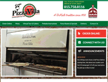 Tablet Screenshot of pizzavilla.com